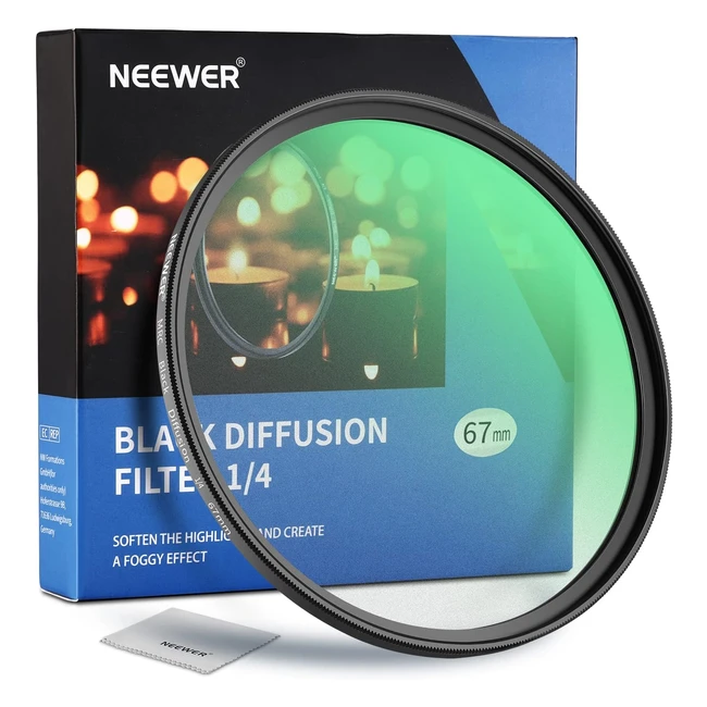 Neewer 67mm Filtre Diffusion Noire 14 Cinmatique Ultra Mince - Anti-rayures et