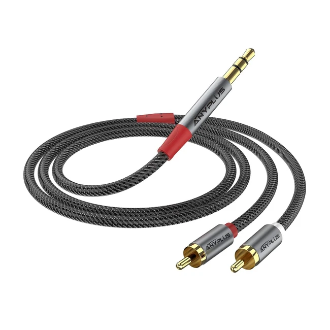 Cble RCA Jack 35mm vers 2RCA Mle Anyplus - Qualit Sonore Haute Dfinition