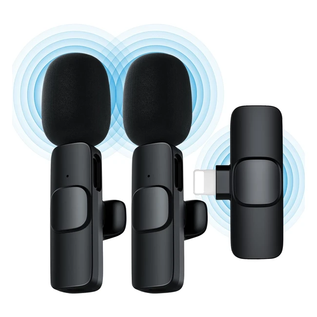 Ponovo Microfono Inalambrico 2 Pcs Profesional Solapa para iPhone - Grabaciones de Video