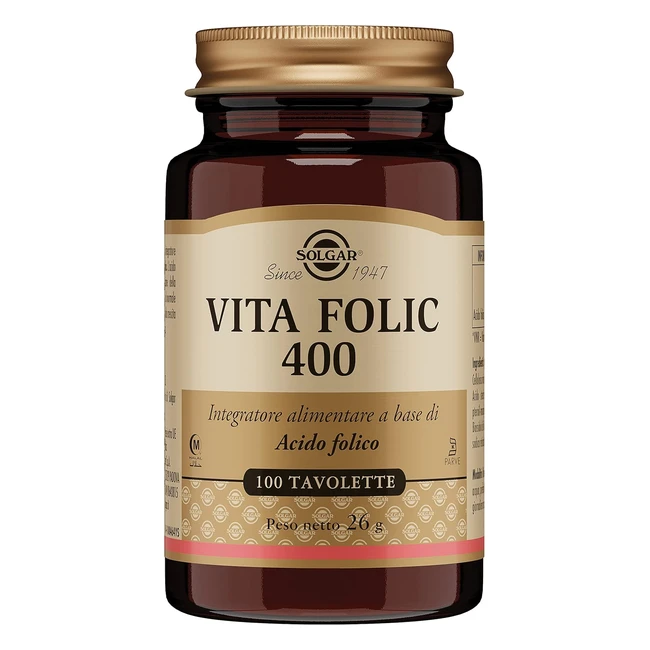 Solgar Vita Folic Integratore 40075 ml - Acido Folico in Tavolette Deglutibili
