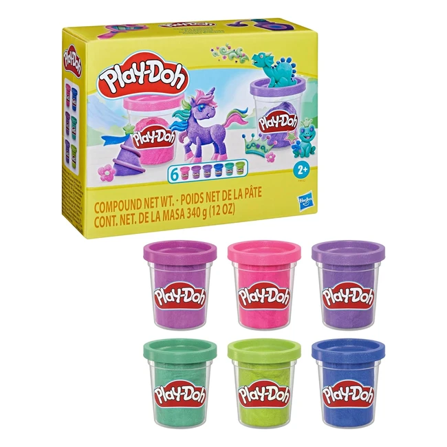Play-Doh 6erpack Funkeleknete fr Kinder - Glitzernde Knete