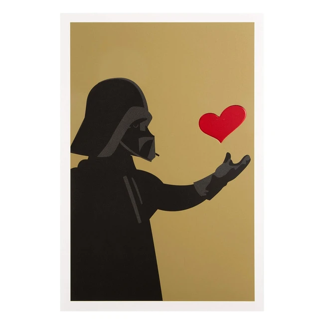 Tarjeta de San Valentín Darth Vader Hallmark Diseño en Relieve #1234 Amor Fuerte Star Wars
