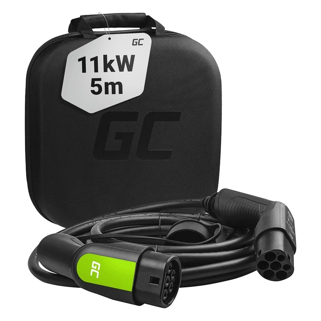 Cable de carga Green Cell GC Tipo 2 11kW 16A 5m - Compatible con Model 3SXY 5