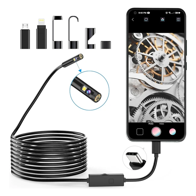 Endoscope double lentille 1920p lightswim type c pour smartphone android et ios - Caméra d'inspection serpent 165 ft5m