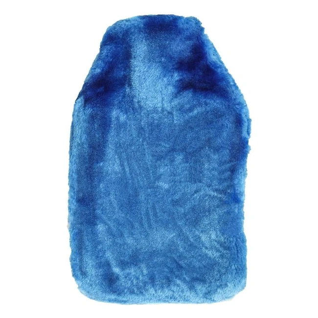 Luxurious Soft Faux Fur Hot Water Bottle Cover 2L Blue - Cozy & Elegant Design
