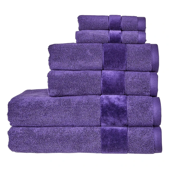 Christy Prism 6 Piece Towel Set - Crushed Grape - 100% Turkish Cotton - Super Soft - Quick Dry