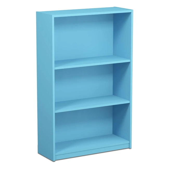Furinno Jaya Simple Home 3-Tier Adjustable Shelf Bookcase Light Blue - Stylish D