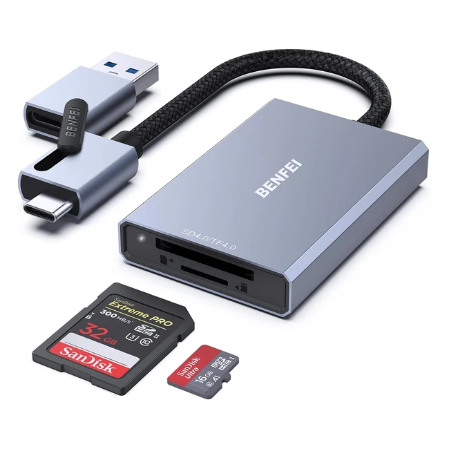 Benfei Lettore di Schede SD 40 USB-CUSB-A 2in1 Alta Velocit
