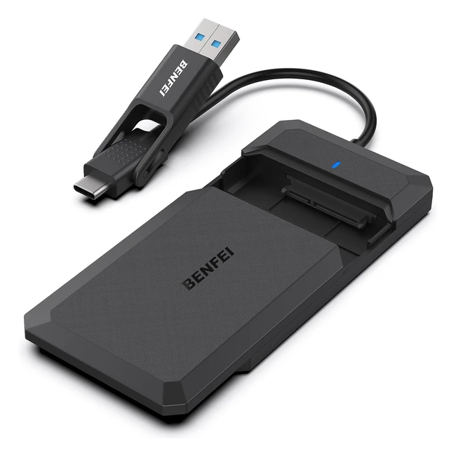 Benfei 25 inch SATA to USB Tool Free External Hard Drive Enclosure - SSD Optimized - UASP SATA III