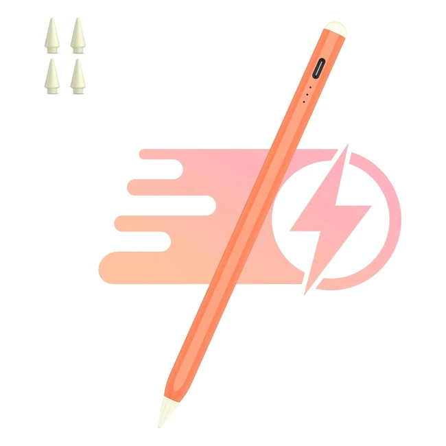 Fast Charging Stylus Pen for iPad Pro 11 12.9 iPad Air Mini Compatible with Apple Pencil Tilt Sensitivity Magnetic Design Orange
