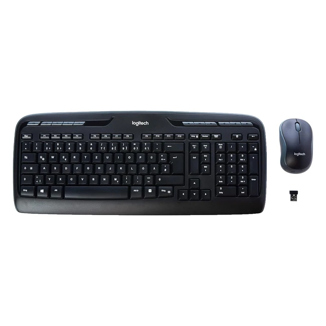 Logitech MK330 Kabelloses Tastaturmausset 24 GHz USB QWERTZ Schwarz