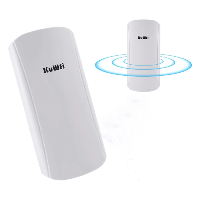 Kuwfi Access Point Esterno CPE Dual Gigabit Ethernet Port Distanza 12km WiFi 450Mbps 5.8GHz