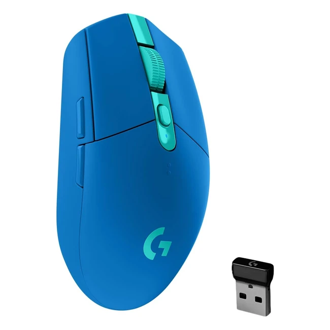 Logitech G305 Lightspeed Kabellose Gamingmaus mit HERO 12K DPI Sensor, Wireless Verbindung, 6 Programmierbare Tasten, 250 Stunden Akkulaufzeit, Leichtgewicht - PC/Mac - Blau