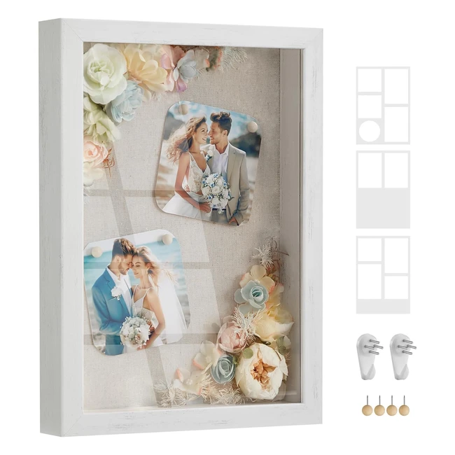 Songmics A4 Picture Frame Shadow Box RPF019W01 - Multi Photo Collage Frame 4x6 o