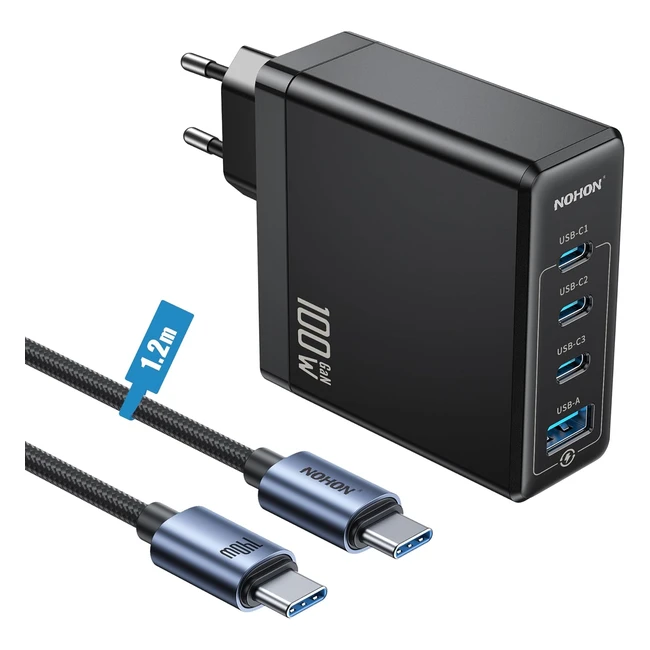 Caricatore USB C Rapido 100W PD 30 - Nohon Gan - Ricarica Veloce 140W - Compatib