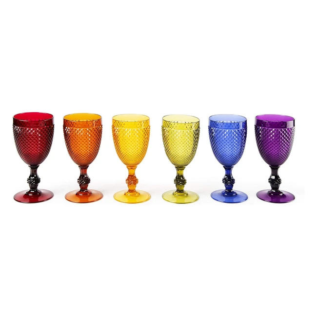 Excelsa 48777 Set 6 Calici Vino Infrangibili Plastica Multicolore - Design Moderno e Colorato