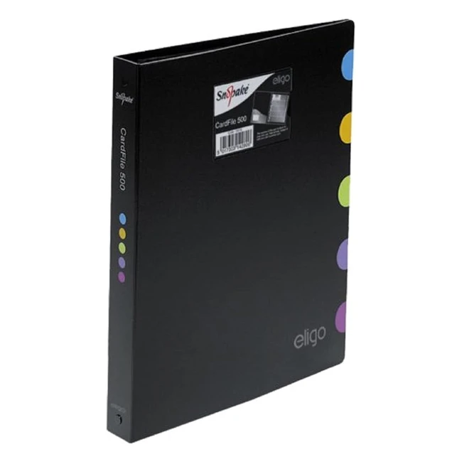 Snopake A4 Eligo Executive Cardfile for 500 Business Cards - Black (Ref 15078)