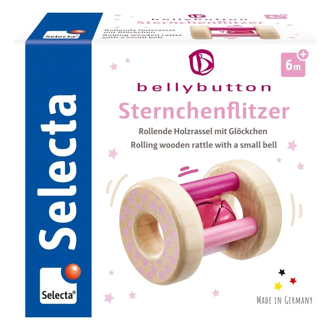 Giocattolo da afferrare Sternchenflitzer in legno rosa 7 cm - Bellybutton 64001