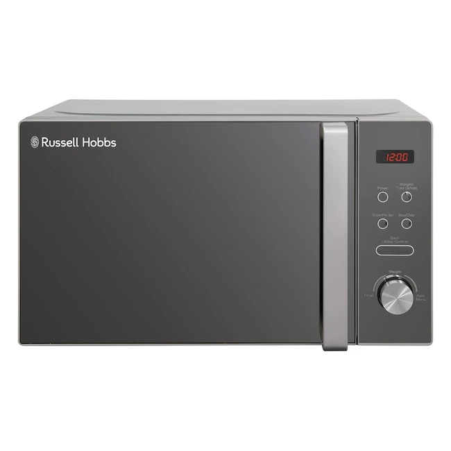 Russell Hobbs RHM2076S Freestanding Compact Microwave 800W 20L Silver Mirror Fin