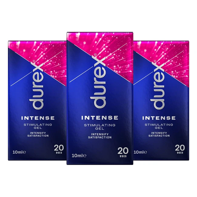 Durex Intense Orgasmic Gel Lube 3 Pack - Water Based - Condom & Toy Compatible - 10ml