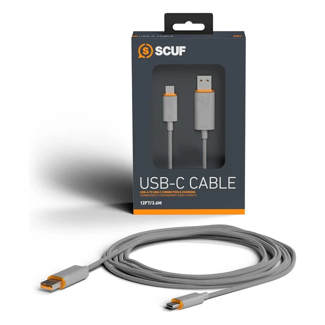Câble SCUF USB-C 2m pour Xbox, PS5 et smartphones - Gris clair