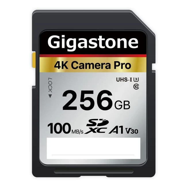 Gigastone Scheda di Memoria SDXC 256GB 4K Fotocamera Pro Seriale Canon Nikon Sony Videocamera A1 V30 UHSI Classe 10