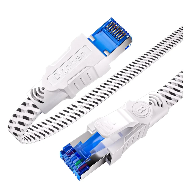 Digoloan Cble Ethernet 20m Cat 8 40Gbps Haute Vitesse RJ45