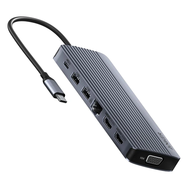 Concentrador USB-C Anker 14 en 1 Triple Display HDMI 4K a 60 Hz con Power Delive
