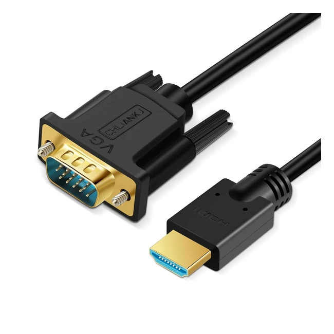 Cable HDMI a VGA 1080p Chapado en Oro - Compatible con Ordenador Porttil PC Mo