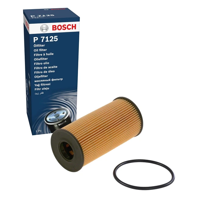Filtro olio Bosch P7125 - Resistente al calore, pressione e liquidi - Lubrificazione affidabile