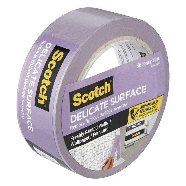 Scotch Delicate Surface Masking Tape 36mm x 41m Supersharp Paint Lines