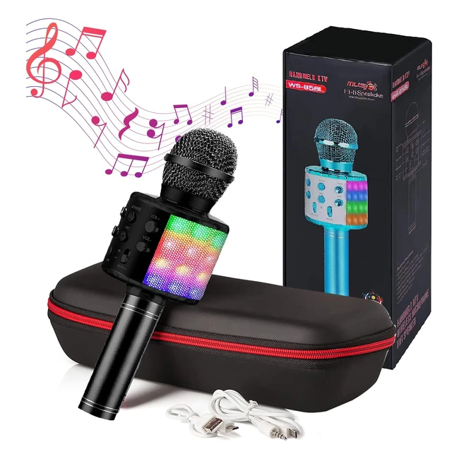 Magic Select Micrfono Karaoke con Funda de Regalo Altavoz Bluetooth Botn Selfie 