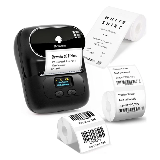 Impresora de Etiquetas Phomemo M110 - Juego de 3 Rollos - Bluetooth - Hogar y Oficina