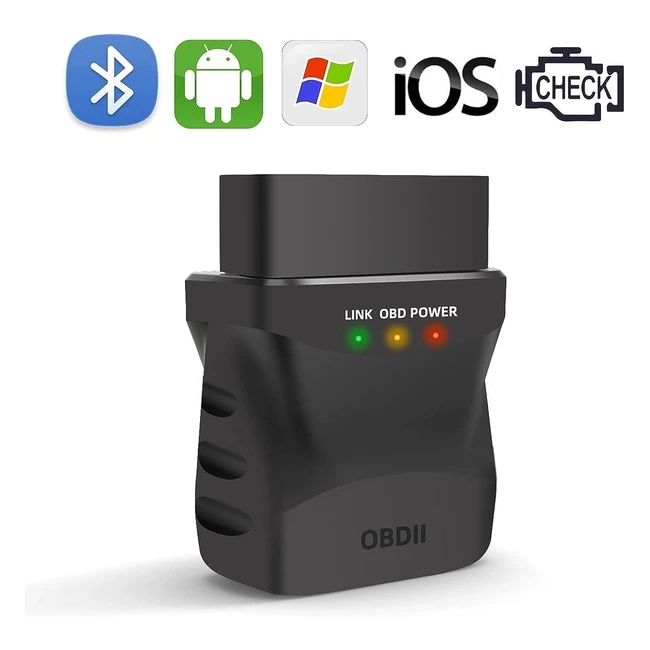 OBD2 Bluetooth 4.0 Diagnostic Scanner Code Reader for iPhone Android PC - Fast Connection & Stable