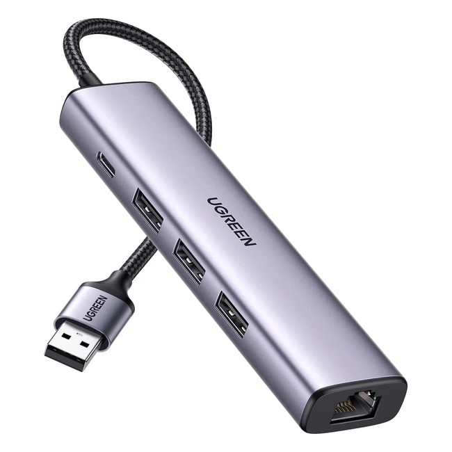 UGREEN USB Hub Ethernet Adapter Gigabit LAN Adapter mit 3 USB 30 Ports 1000 Mbp
