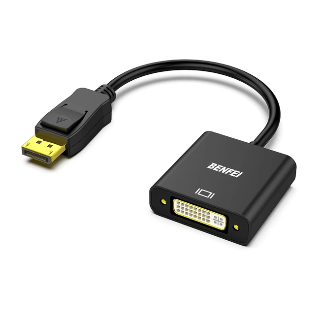 Benfei DisplayPort to DVI Adapter Goldplated Male to Female 1920x1080 Resolution