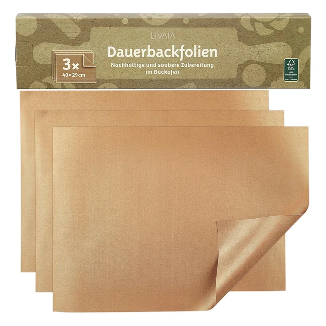 Livaia Backmatten Set 3x 40x29 cm Premium Backpapier wiederverwendbar hitzebest