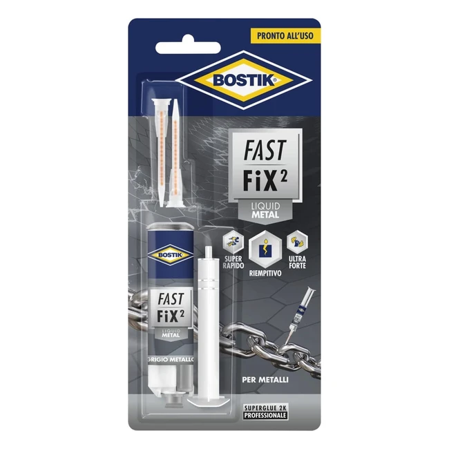 Colle Bicomponenti Bostik Fast Fix2 10g Grigio - Super Forte e Rapida - Ref1234