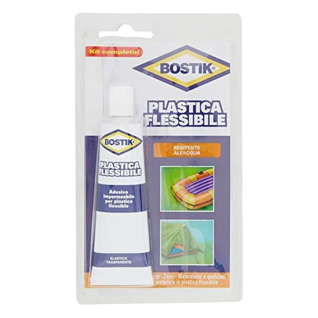 Colla trasparente Bostik 50g - Adesivo flessibile per plastica e pelle - Ref123