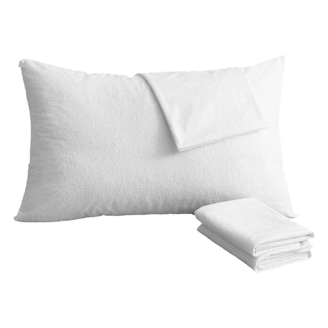 Protège oreillers 50x70cm lot de 2 imperméable doux confortable hypoallergénique