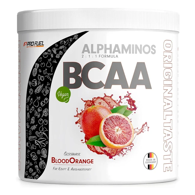 BCAA Pulver 300 g Blutorange Testsieger AlphaMinos BCAA 211 Drink unglaublich le