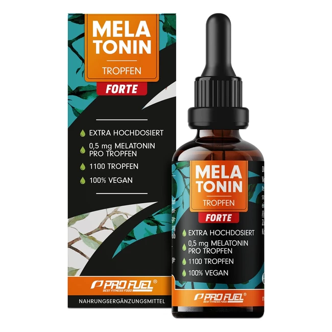 Melatonin Tropfen Forte 30 ml - 1100 Tropfen mit je 05 mg Melatonin - Hochdosie