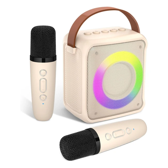 Ankuka Juguetes de Karaoke para Niños y Adultos con 2 Micrófonos - Portátil con Luz LED y Efectos de Voz - Regalos para Niños de 3 a 18 Años