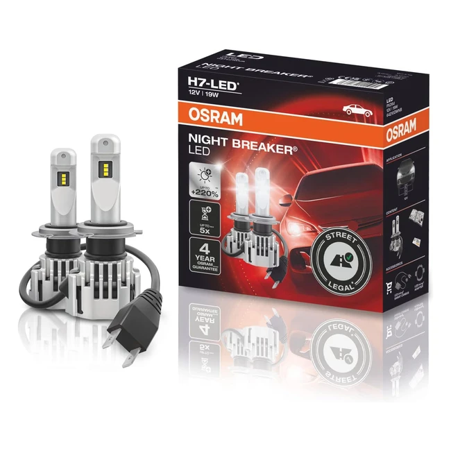 OSRAM Night Breaker H7 LED - Bis zu 220% mehr Helligkeit - Erstes legales LED H7 Abblendlicht - NBH7LED