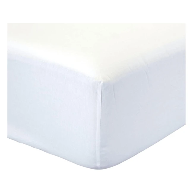Drap-housse microfibre 90x200 cm blanc pour matelas jusqu'à 30 cm - Emma Essentials