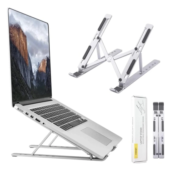 Soporte porttil ajustable 6 ngulos laptop stand 916 aluminio plata