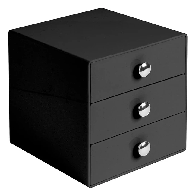 Organizador de 3 cajones negro iDesign - Espacio de almacenamiento compacto