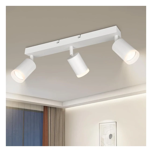 Lmpara techo blanco con 3 focos GU10 orientables - Moderna iluminacin LED in