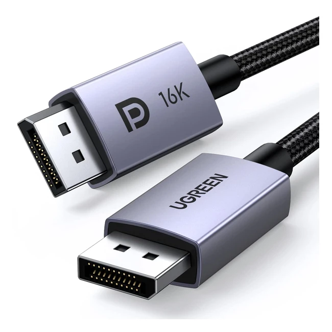 UGREEN DisplayPort 21 Kabel DP 20 Kabel DP zu DP Kabel unterstützt 16K30Hz 8K60Hz 4K240Hz 80Gbps HDR HDCP DisplayPort 21 Kabel kompatibel mit Gaming Monitor 2m