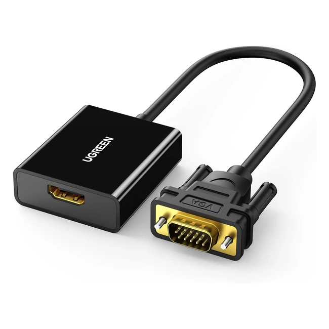UGREEN HDMI auf VGA Adapter 1080p HDTV mit Audio - Kompatibel mit Rasperry Pi, TV Stick, TV Box und Grafikkarte